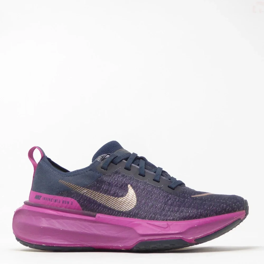Nike Womens ZoomX Invincible Run 3 Flyknit Navy Purple DR2660-401 Size 6.5